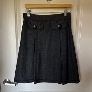 Hazel Gray Knee-Length A-Line Pleated Skirt